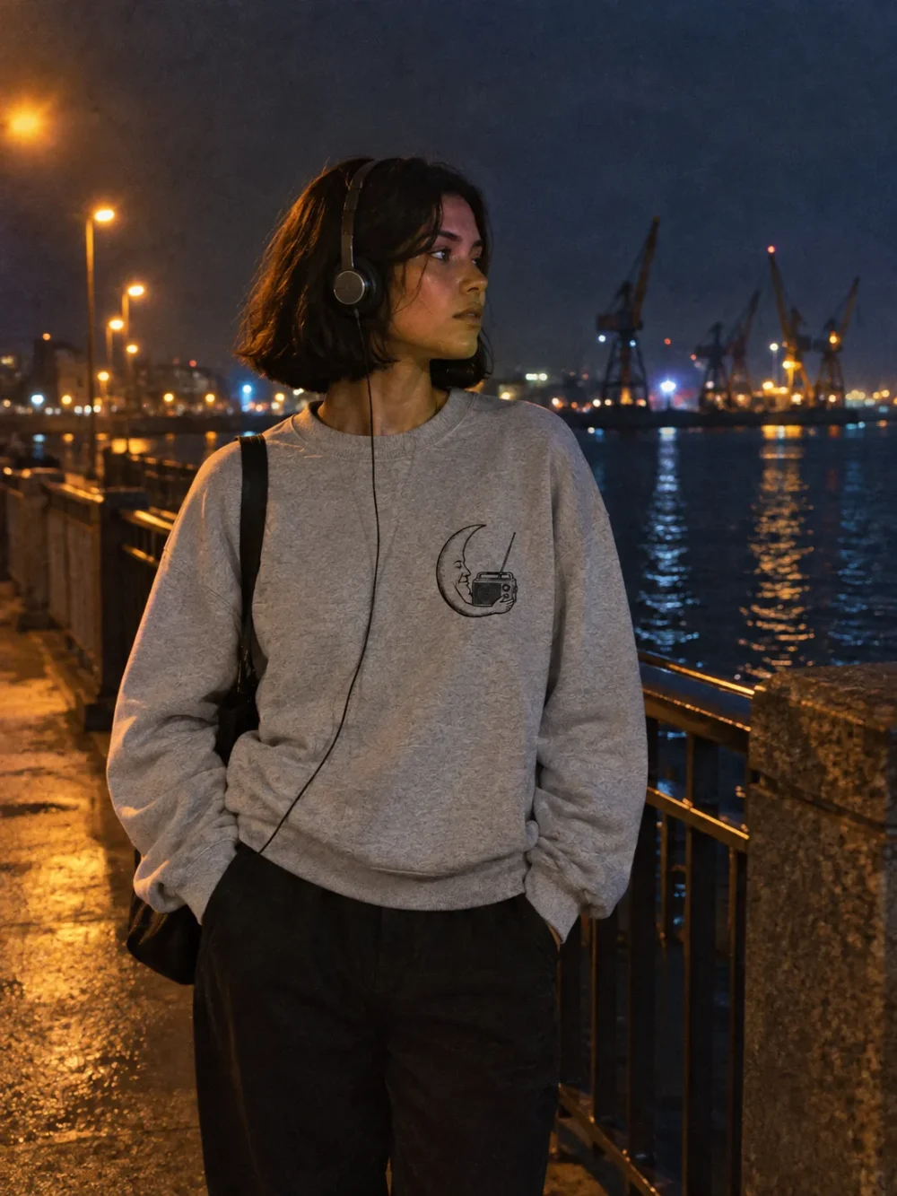 Moonlit Receiver Crew worn at night