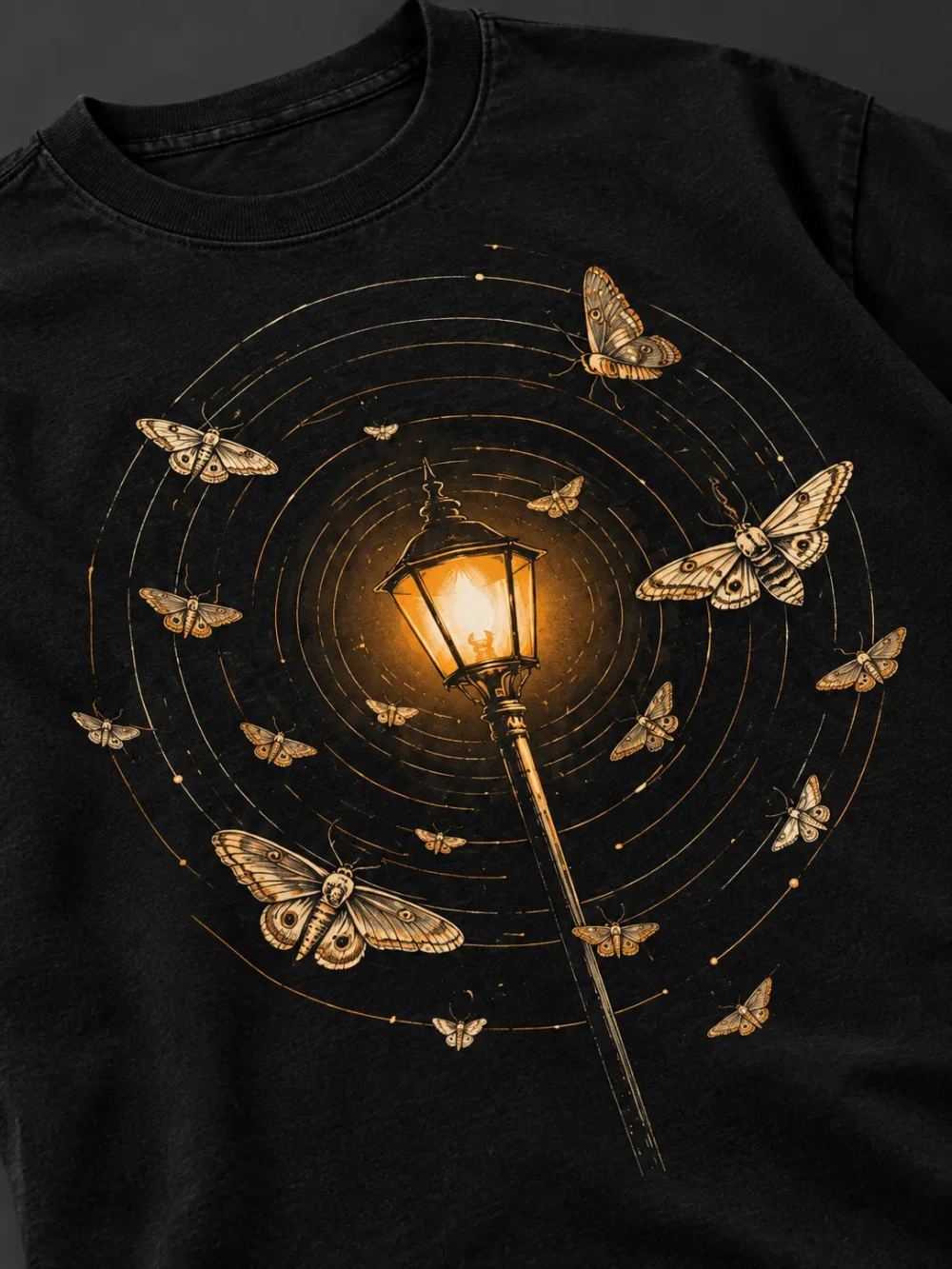 Moth & Lamp Tee — graphic detail