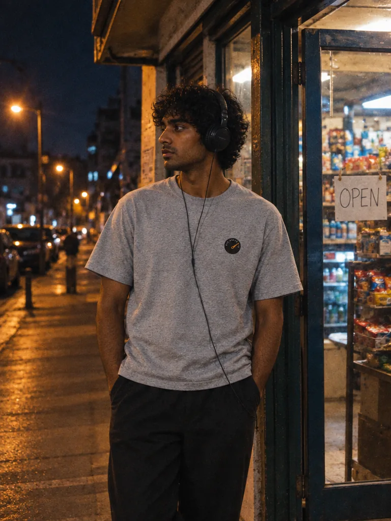 Pocket Dial Tee worn at night