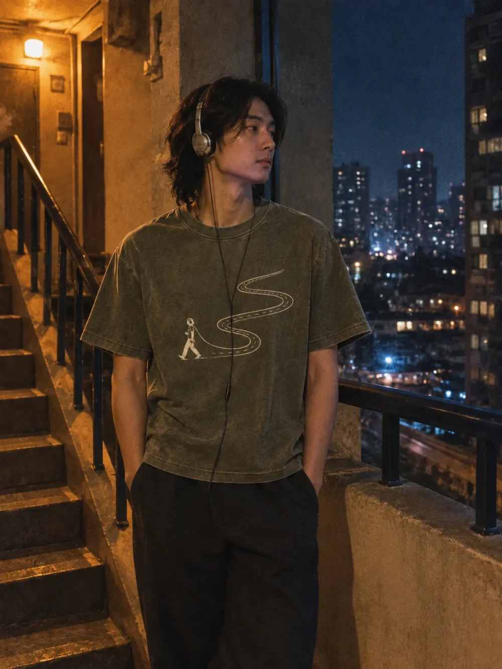 Sleepwalker Club Tee worn at night