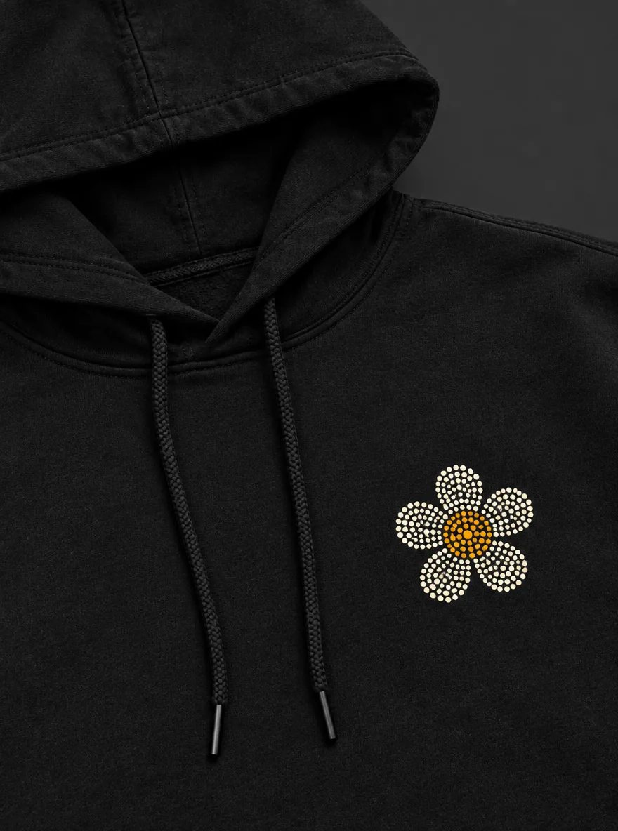 Static Bloom Light Hoodie — graphic detail
