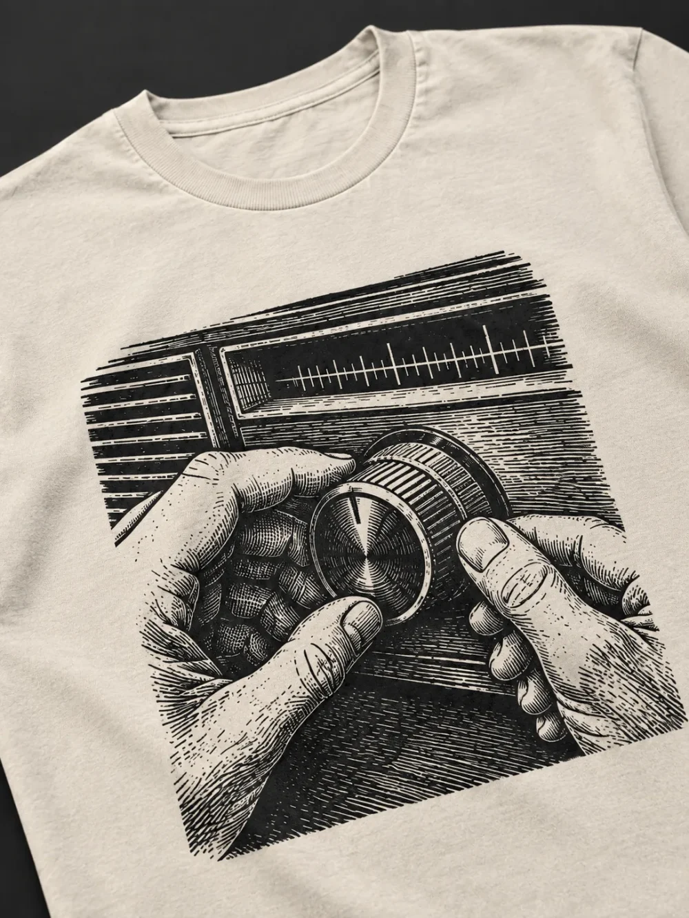 Tuning Hands Tee — graphic detail